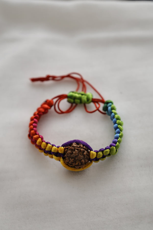 Rakhi with Divine Panch Mukhi Rudraksha Mouli