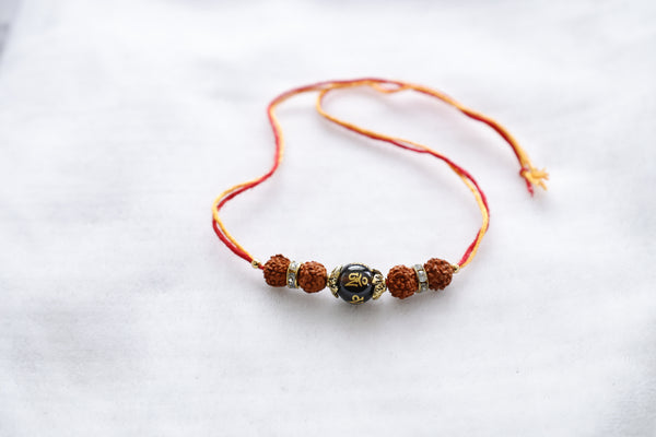 Rakhi with Om, Mani, Padme, Hum and Rudraksha