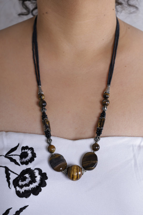 Tigers Eye & Tourmaline Necklace
