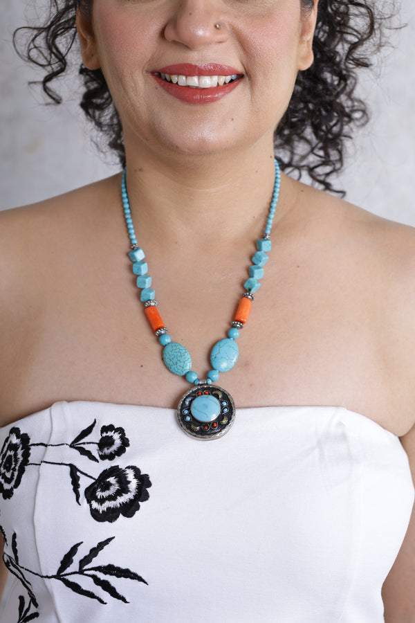 Turquoise & Coral Necklace