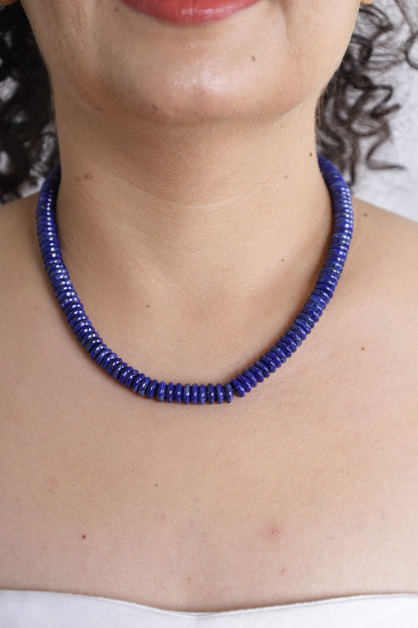 Lapis Lazuli Flat Bead String