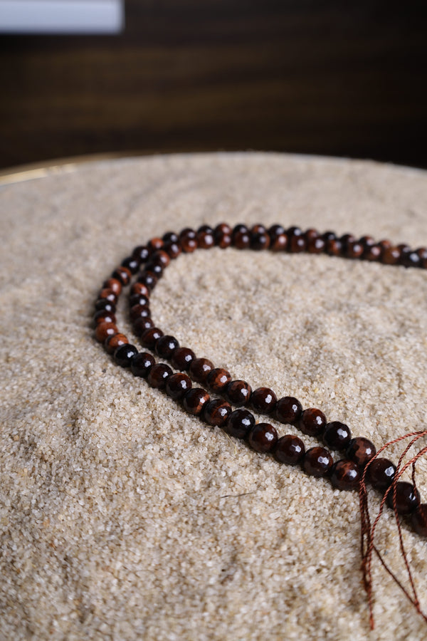 Red Tiger Eye Round Bead String